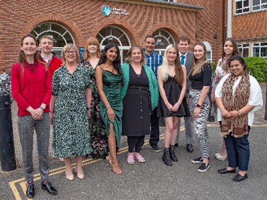 Platinum Leadership Award Recipients at the Awards Celebration, University of Worcester St John’s Campus, with facilitators Dr Pamela Murray and Rose Watson